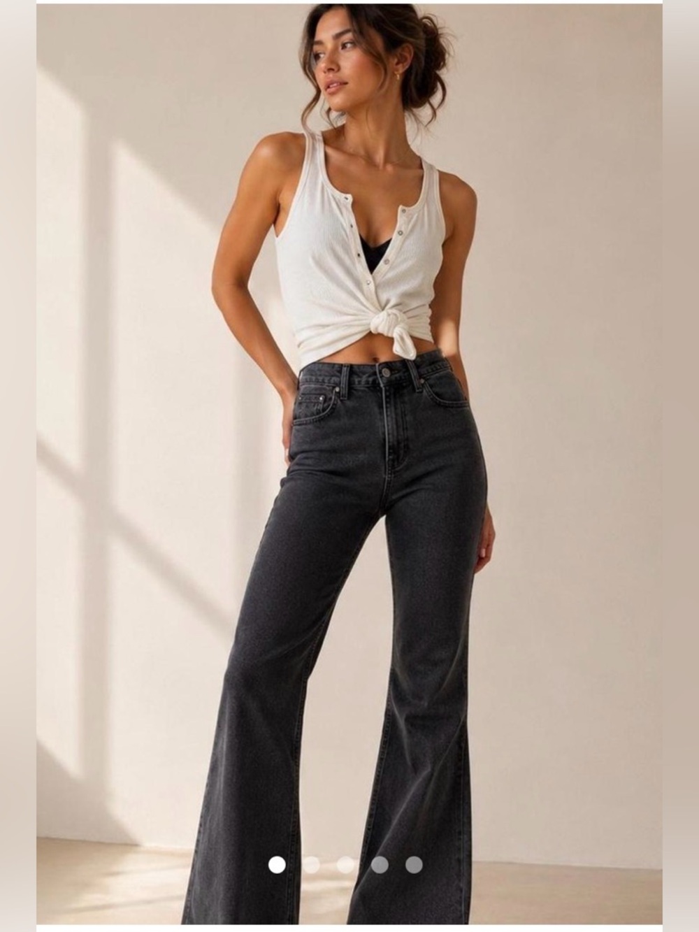 NWT Free People We the Free Florence high rise flare 30 coal - Picture 2 of 15
